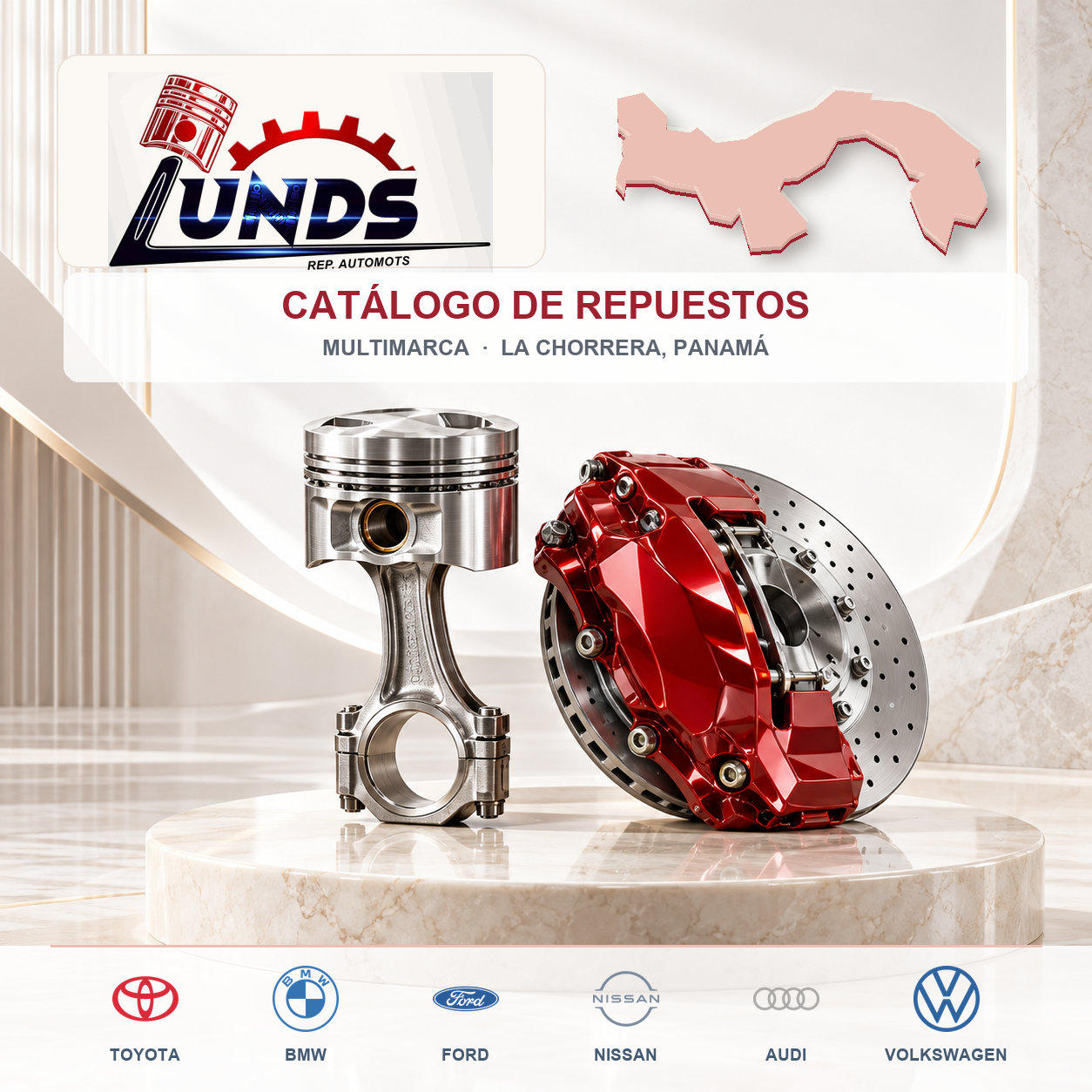 Portada visual del catálogo de repuestos multimarca de LUNDS
